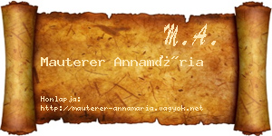 Mauterer Annamária névjegykártya